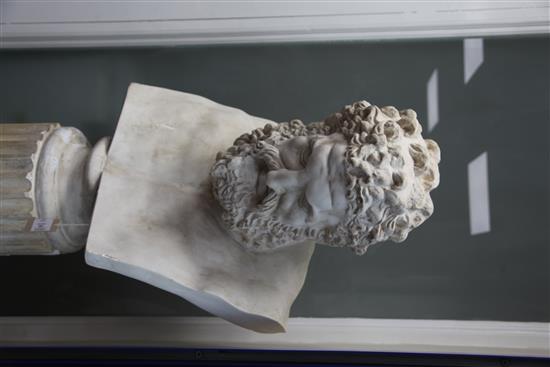 After The Antique. A large plaster bust of Hercules, Overall H.6ft 2in.